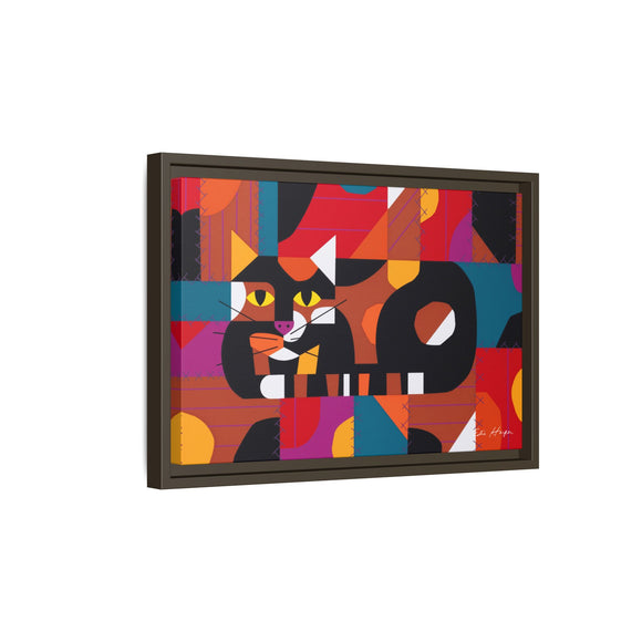 Crazy Cat Crazy Quilt Edie Harper Framed Giclee Print Stretched On Canvas