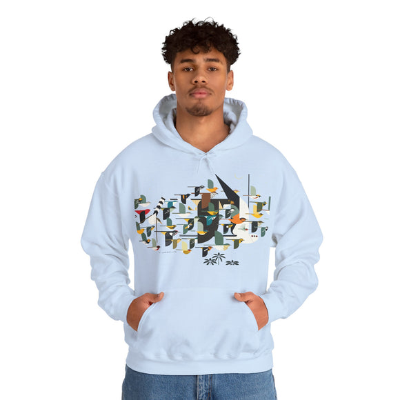 Charley Harper Mystery Of The Missing Migrants Unisex Heavy Blend™ Hooded Sweatshirt