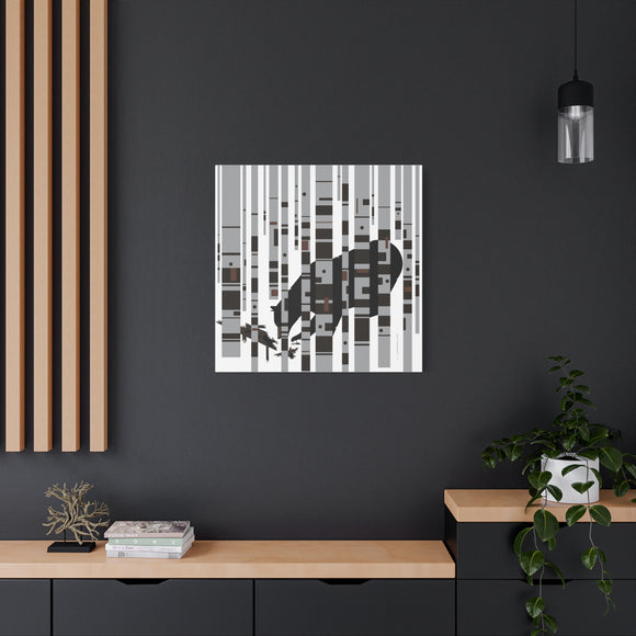 Bear in the Birches Charley Harper Giclee on Stretched Canvas