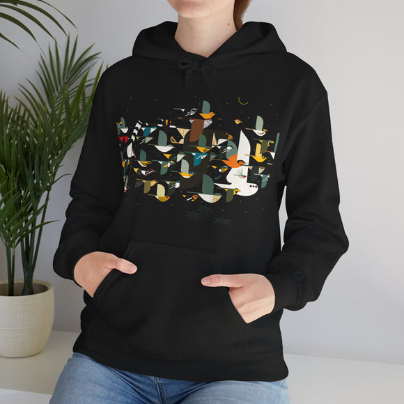 Charley Harper Mystery Of The Missing Migrants Unisex Heavy Blend™ Hooded Sweatshirt