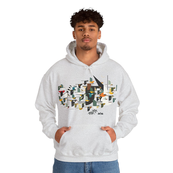 Charley Harper Mystery Of The Missing Migrants Unisex Heavy Blend™ Hooded Sweatshirt