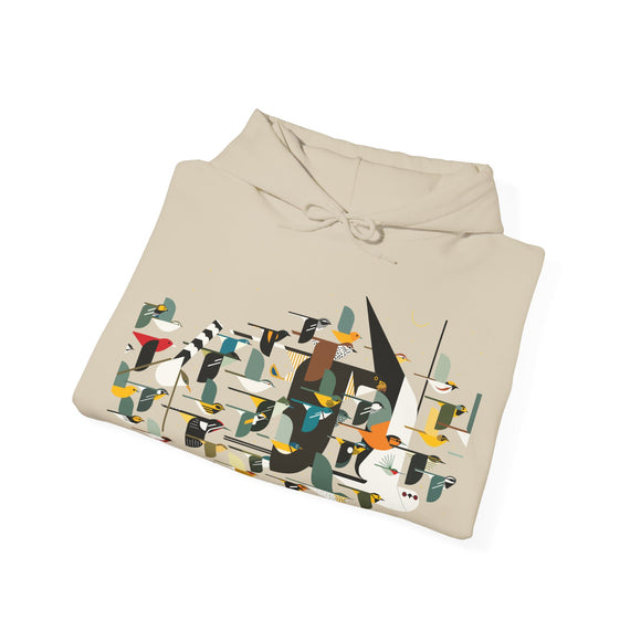 Charley Harper Mystery Of The Missing Migrants Unisex Heavy Blend™ Hooded Sweatshirt