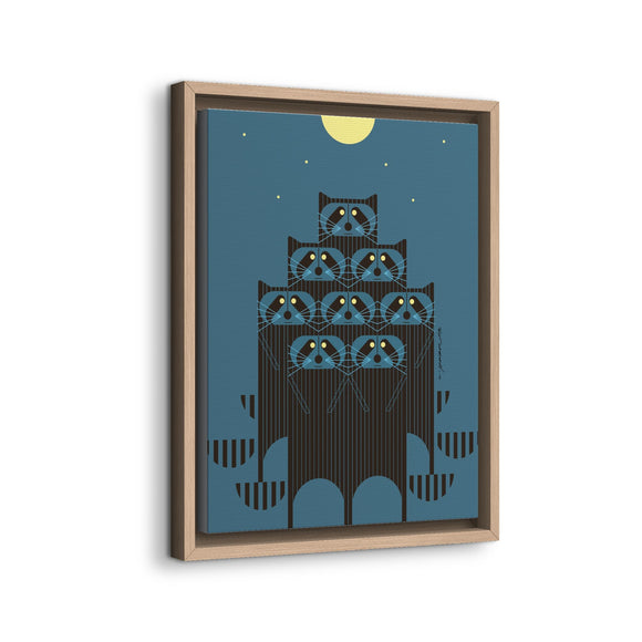 Racpack Charley Harper Framed Giclee Print on Stretched Canvas