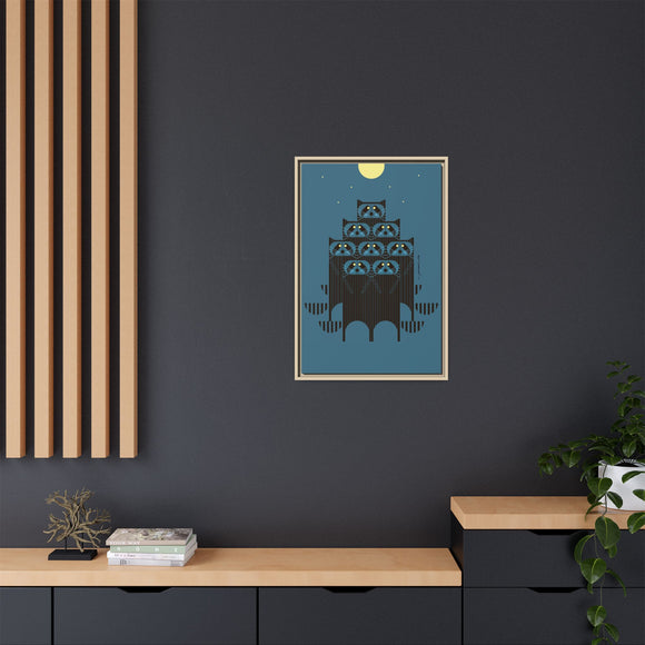 Raccpack Charley Harper Framed Giclee Print on Stretched Canvas