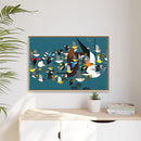 Charley Harper Mystery Of The Missing Migrants Framed Giclee On Canvas Wall  Art-73
