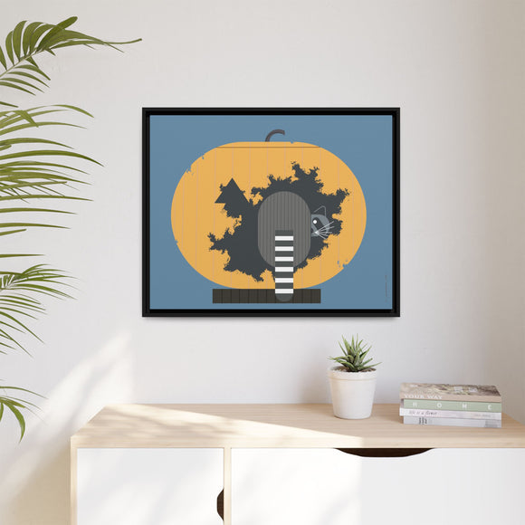 Racc-O-Lantern Charley Harper Framed Giclee Print Stretched On Canvas