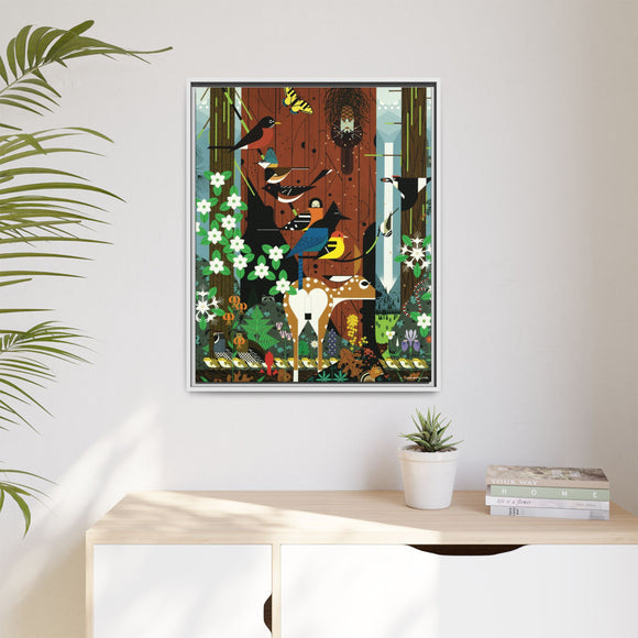 Charley Harper Sierra Range—National Park Service Commission 1990 Framed Giclee Wrapped Canvas Wall Art