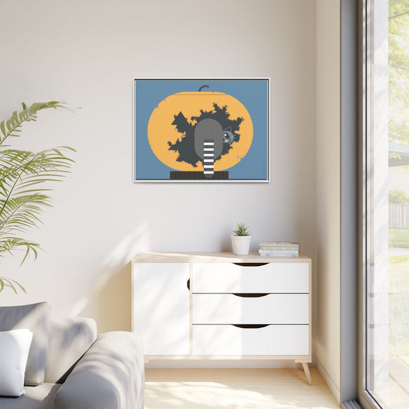 Racc-O-Lantern Charley Harper Framed Giclee Print Stretched On Canvas