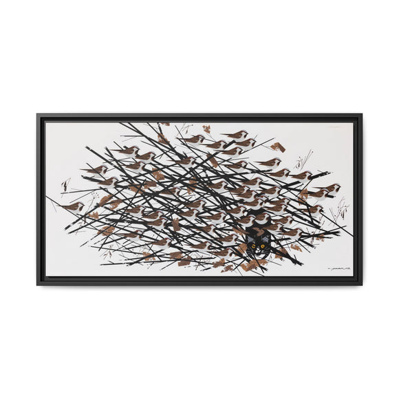 His Eyes Are On The Sparrow Charley Harper Framed Giclee Print Stretched on Canvas