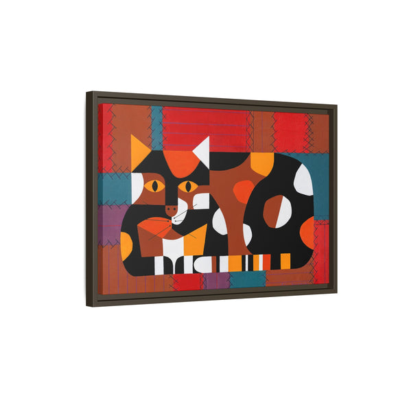 Edie Harper Crazy Cat Crazy Quilt Framed Giclee On Stretched Canvas Print