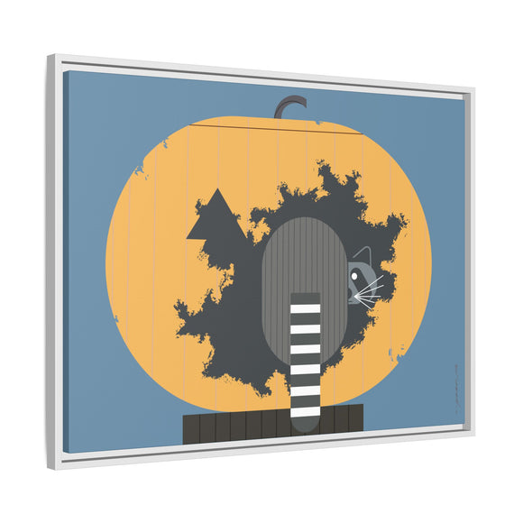 Racc-O-Lantern Charley Harper Framed Giclee Print Stretched On Canvas