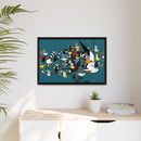 Charley Harper Mystery Of The Missing Migrants Framed Giclee On Canvas Wall  Art-31