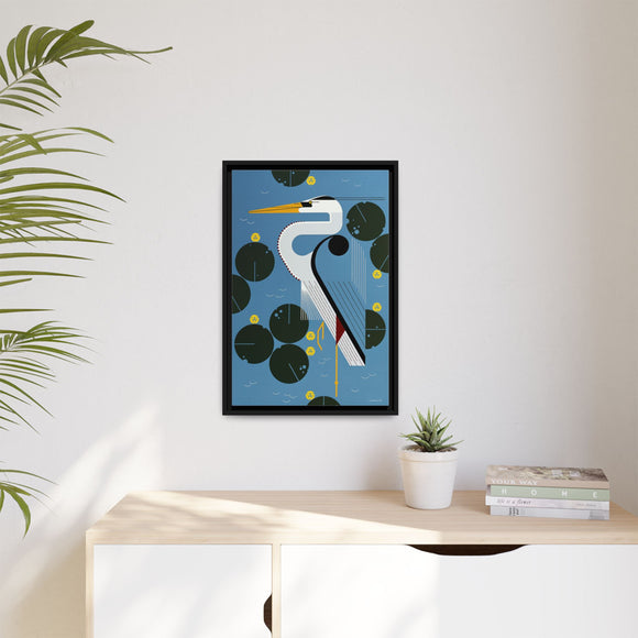 Herondipity Charley Harper Framed Giclee Print on Stretched Canvas