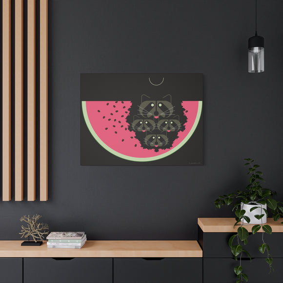 Watermelon Moon Charley Harper Unframed Giclee on Matte Stretched Canvas