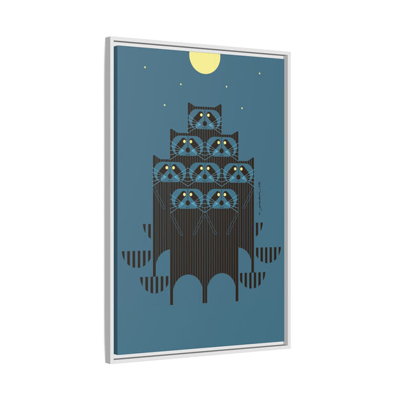 Raccpack Charley Harper Framed Giclee Print on Stretched Canvas