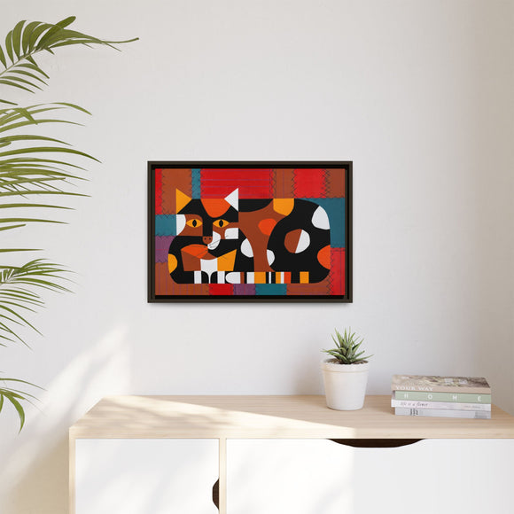 Edie Harper Crazy Cat Crazy Quilt Framed Giclee On Stretched Canvas Print
