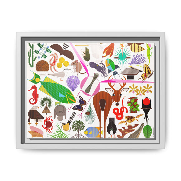 Charley Harper Florida Keys Framed Giclee On Canvas Wall Art