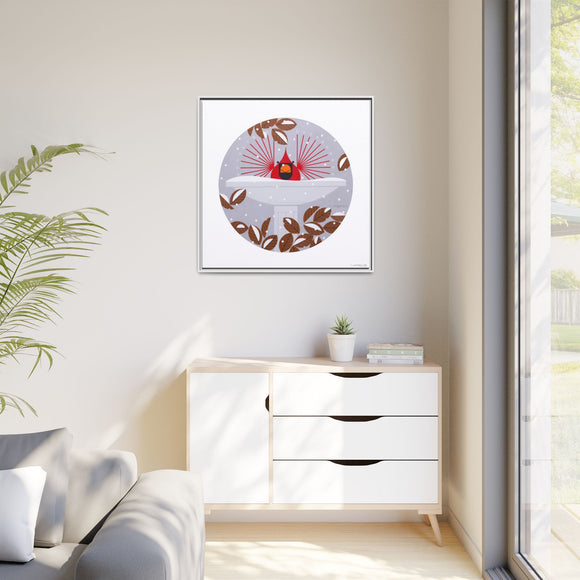 B-r-r-r-r-rdbath Charley Harper Framed Giclee Print on Stretched Canvas