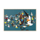 Charley Harper Mystery Of The Missing Migrants Framed Giclee On Canvas Wall  Art-20