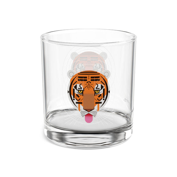 Cool Carnivore Charley Harper Rocks Glass, 10oz