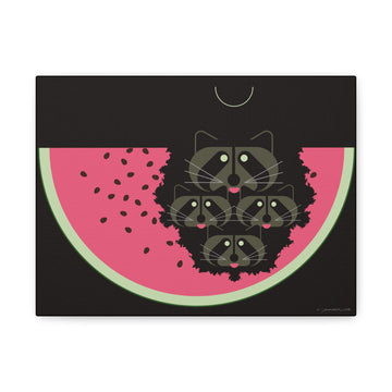 Watermelon Moon Charley Harper Unframed Giclee on Matte Stretched Canvas