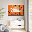 Snowy Egret Charley Harper Framed Giclee Print on Stretched Canvas-46