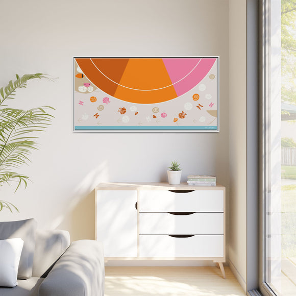 Sand Peeper Edie Harper Framed Giclee Print Stretched On Canvas