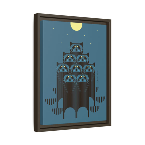 Raccpack Charley Harper Framed Giclee Print on Stretched Canvas