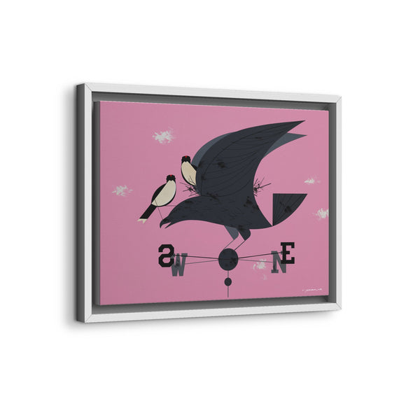 Eastern Kingbird Charley Harper Giclee on Matte Stretched Canvas