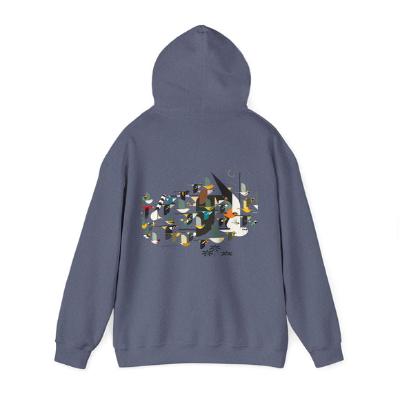 Charley Harper Mystery Of The Missing Migrants Unisex Heavy Blend™ Hooded Sweatshirt