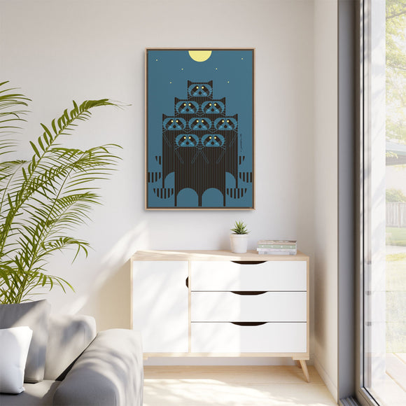 Racpack Charley Harper Framed Giclee Print on Stretched Canvas