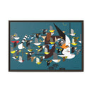 Charley Harper Mystery Of The Missing Migrants Framed Giclee On Canvas Wall  Art-6