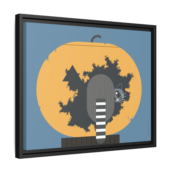 Racc-O-Lantern Charley Harper Framed Giclee Print Stretched On Canvas