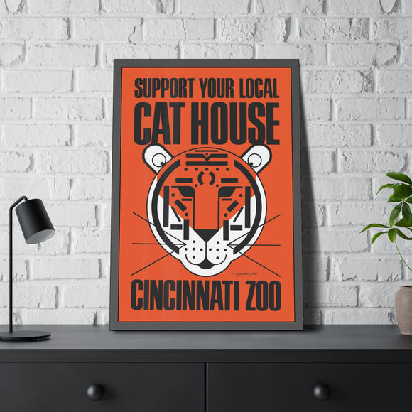Cat House Cincinnati Zoo Charley Harper Pinewood Framed Posters
