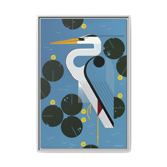 Herondipity Charley Harper Framed Giclee Print on Stretched Canvas
