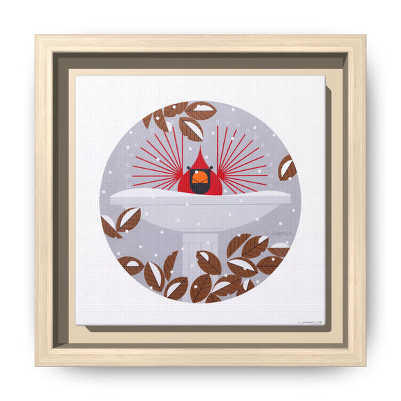 B-r-r-r-r-rdbath Charley Harper Framed Giclee Print on Stretched Canvas