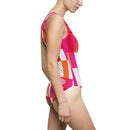 Edie Harper Mod Graphic Print Women's Classic One-Piece Swimsuit-17