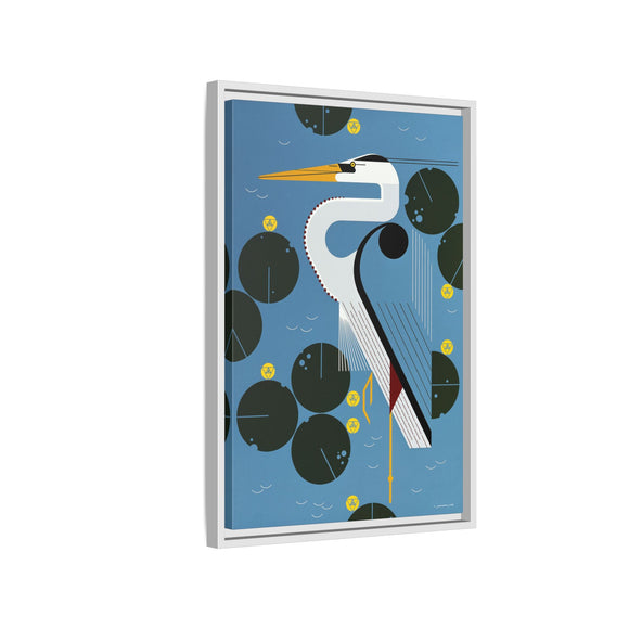 Herondipity Charley Harper Framed Giclee Print on Stretched Canvas