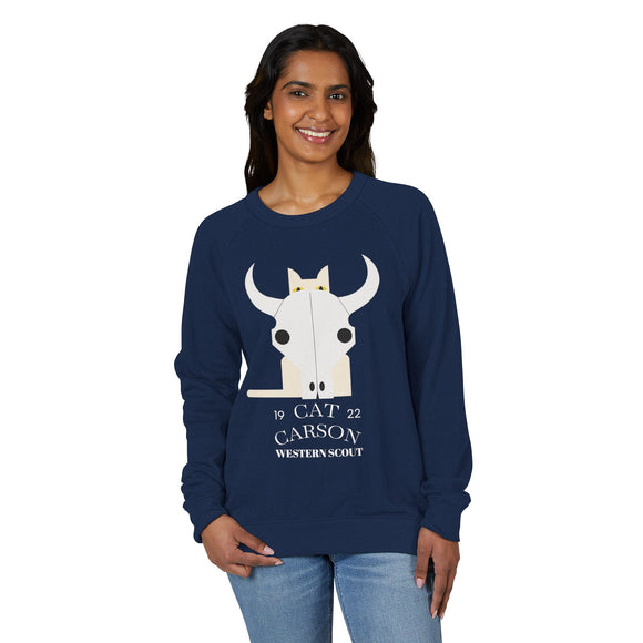 Edie Harper Cat Carson Western Scout Raglan Crewneck Sweatshirt