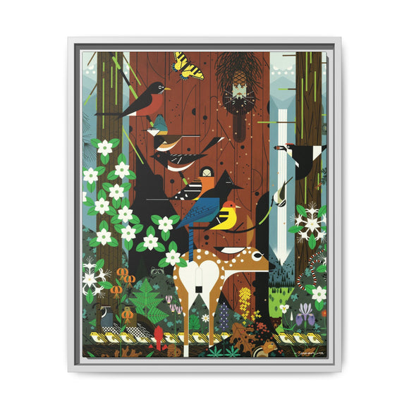 Charley Harper Sierra Range—National Park Service Commission 1990 Framed Giclee Wrapped Canvas Wall Art