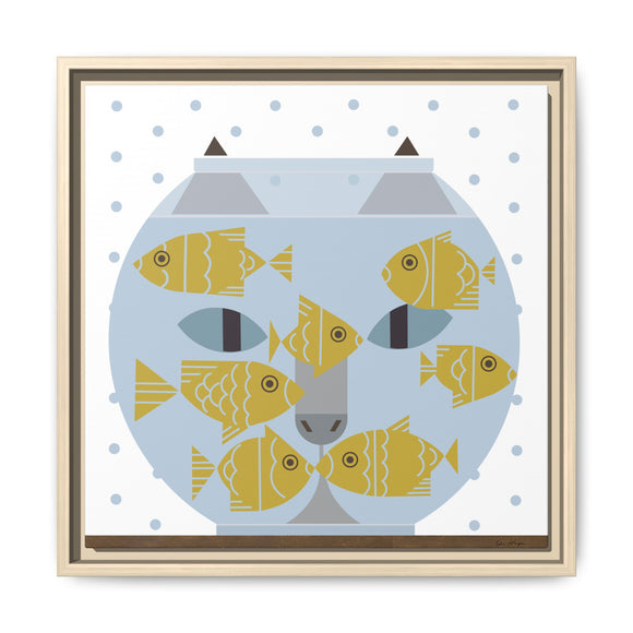Fishful Thinking Edie Harper Framed Giclee Print on Stretched Canvas