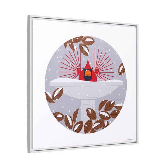 B-r-r-r-r-rdbath Charley Harper Framed Giclee Print on Stretched Canvas