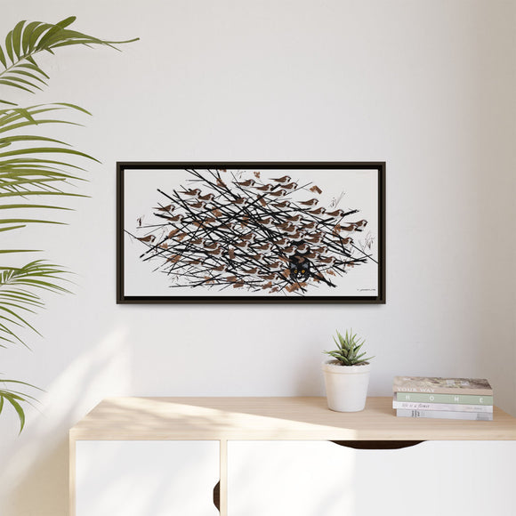 His Eyes Are On The Sparrow Charley Harper Framed Giclee Print Stretched on Canvas