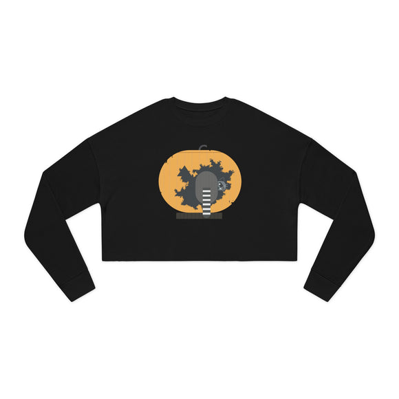 Racc-O-Lantern Charley Harper Women's Cropped Bella Canvas Sweatshirt