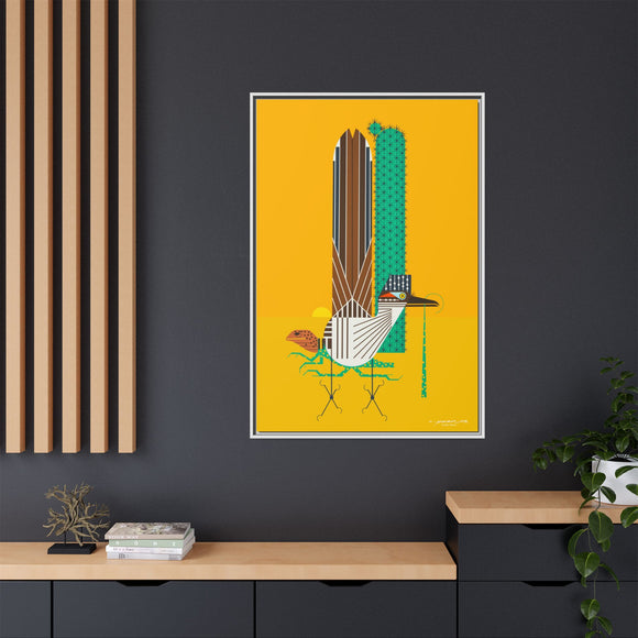 Tall Tail Charley Harper  Framed Giclee Canvas Wrapped Wall Mural Southwest Mid-Century Modern Art