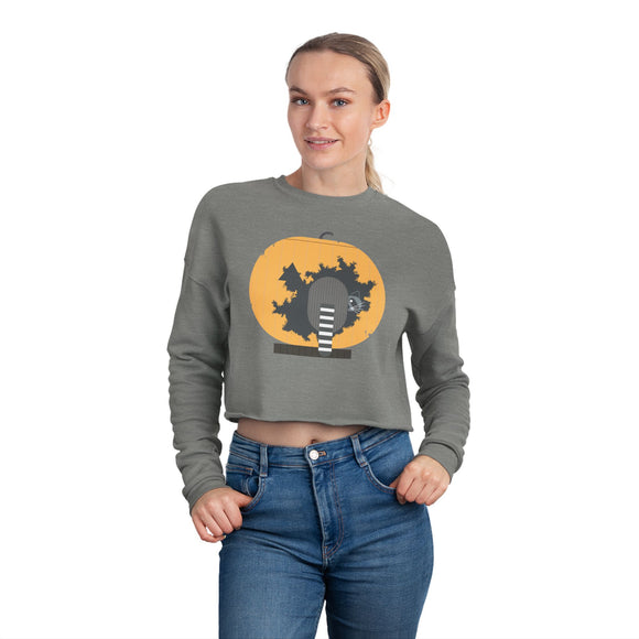 Racc-O-Lantern Charley Harper Women's Cropped Bella Canvas Sweatshirt