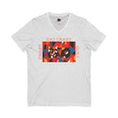 Edie Harper Crazy Cat Crazy Quilt Unisex Jersey Short Sleeve V-Neck Tee-2