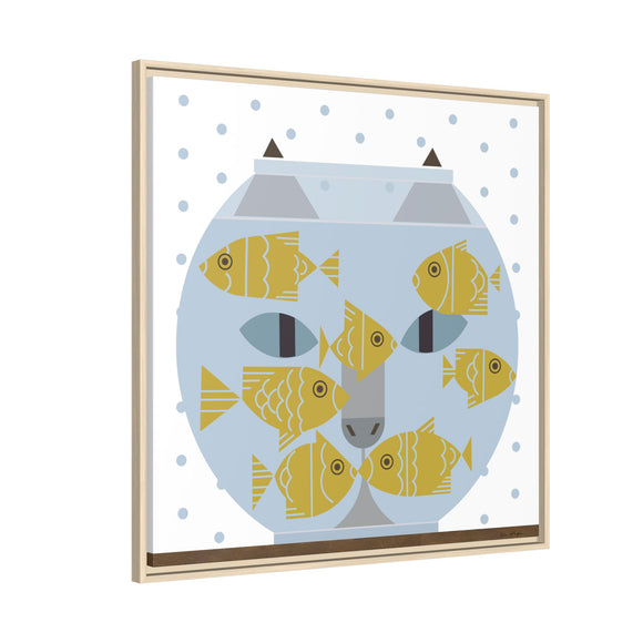 Fishful Thinking Edie Harper Framed Giclee Print on Stretched Canvas