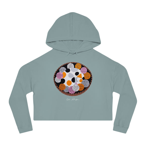 Edie Harper Kitten ’n Knittin’ Cropped Hoodie Hooded Sweatshirt