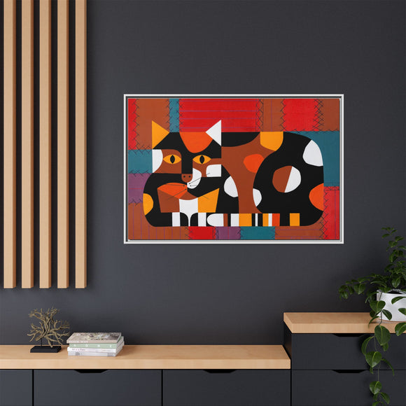 Edie Harper Crazy Cat Crazy Quilt Framed Giclee On Stretched Canvas Print